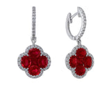 Ruby & Diamond Quatrefoil Earrings