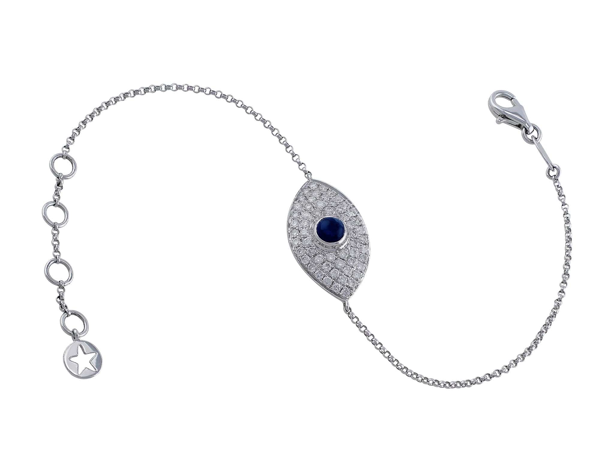 White gold on sale evil eye bracelet