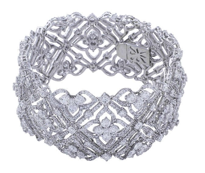 Wide Lace Diamond Bracelet