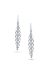 18kt White Gold Feather Earrings