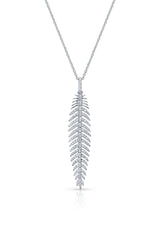 18kt White Gold Feather Pendant