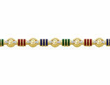 14kt Yellow Gold Diamond, Sapphire, Emerald & Ruby Bracelet