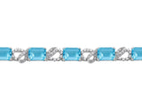 Platinum Aquamarine & Diamond Bracelet