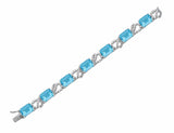Platinum Aquamarine & Diamond Bracelet