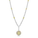 Rivière Platinum 18K Gold Fancy Yellow Diamond Sunburst Necklace, GIA Certified