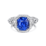 Rivière Platinum 5.08CT Unheated Sapphire Ring,  AGL Certified