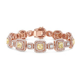 18K Rose Gold Yellow Diamond Bracelet - GIA CERTIFIED