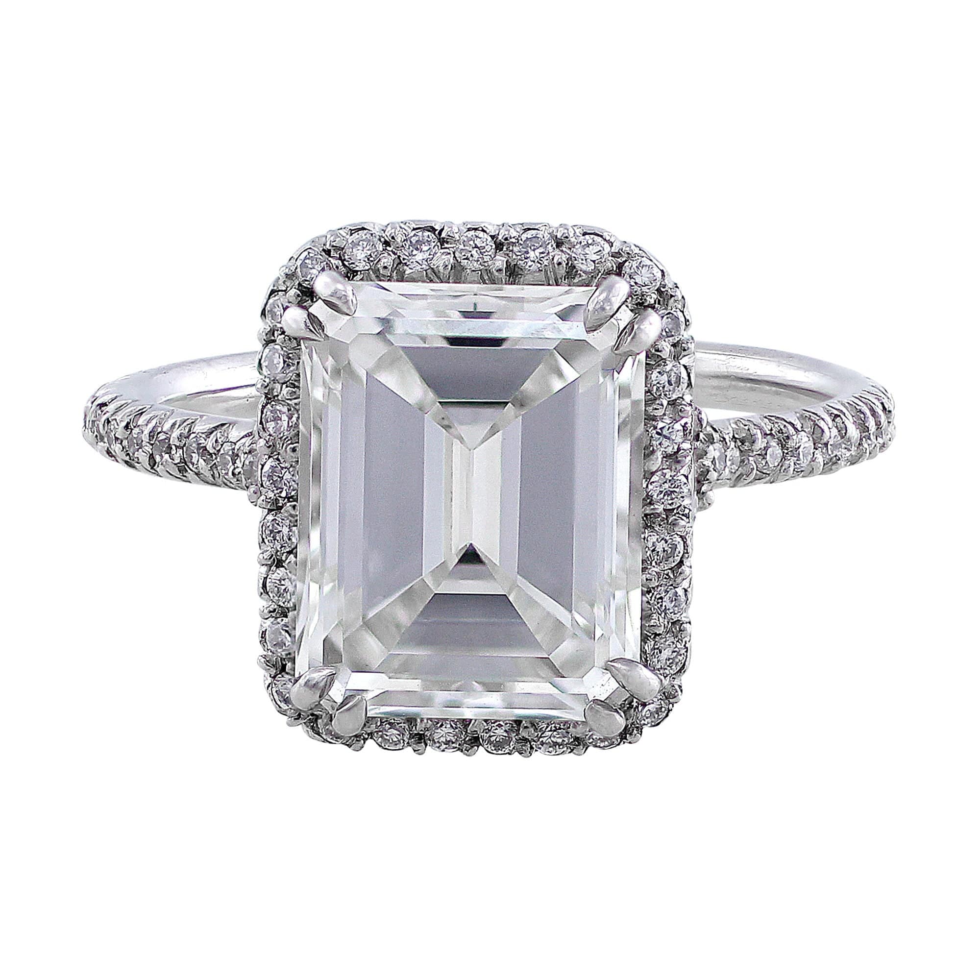 Estate emerald cut diamond ring shop