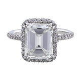 3ct Emerald Cut Estate Riviera Diamond Ring
