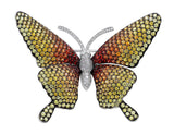 Yellow & Orange Sapphire Butterfly Pin