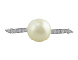 Platinum Pearl & Diamond Pin