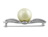 Platinum Pearl & Diamond Pin