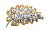 Estate Diamond Leaf Brooch