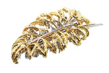 Estate Diamond Leaf Brooch