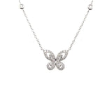 18K White Gold 0.27ctw Diamond Butterfly Pendant Necklace