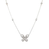 18K White Gold 0.27ctw Diamond Butterfly Pendant Necklace