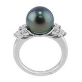 Tahitian Peacock Pearl Platinum Diamond Ring