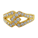Estate Oscar Heyman Interlocked Diamond Yellow Gold Ring