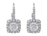 Cushion Cut Diamond Drop Earrings