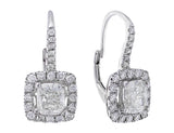 Cushion Cut Diamond Drop Earrings