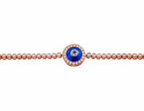 Rose Gold Diamond Topaz Evil Eye Bracelet