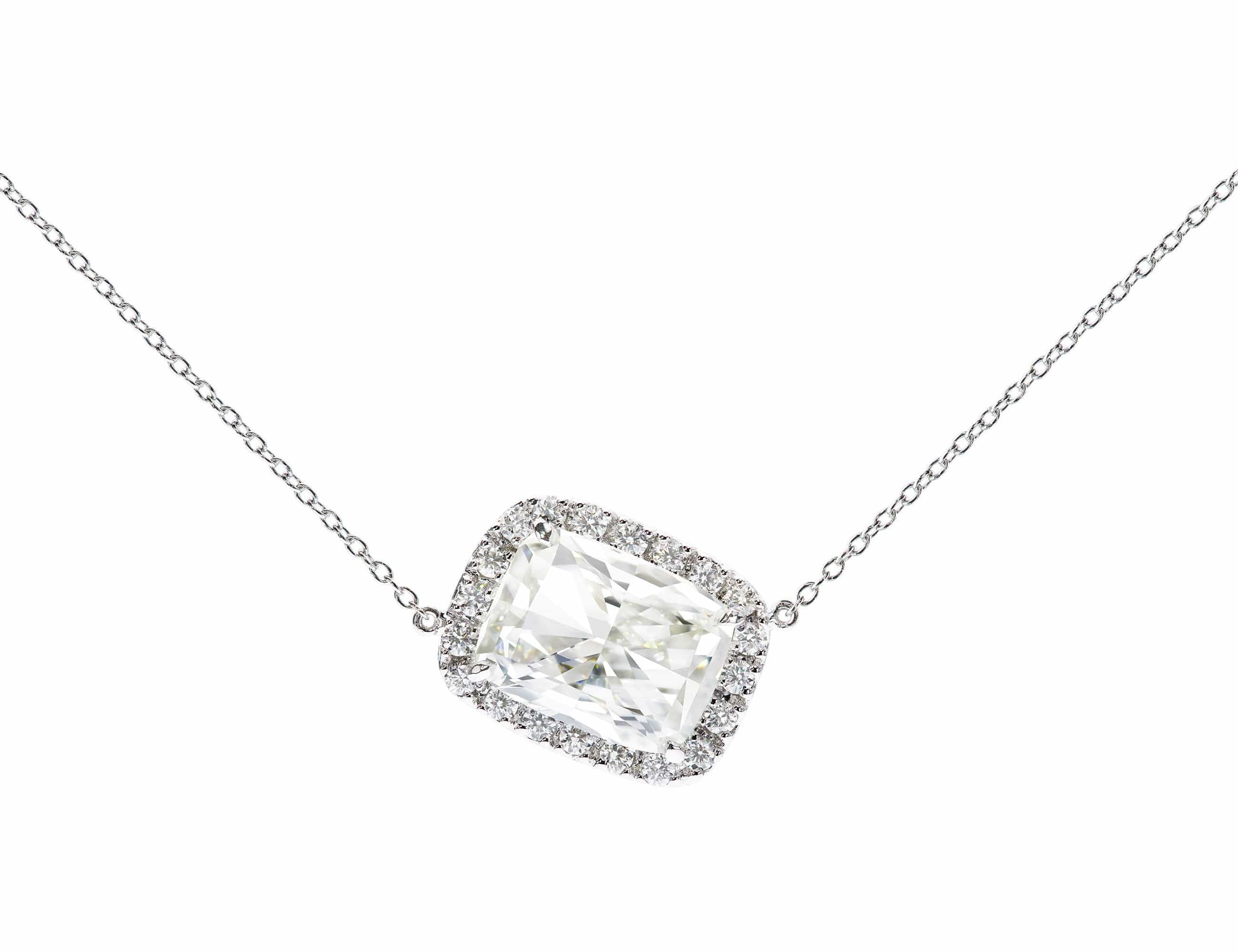 Cushion diamond necklace online
