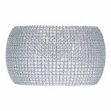 18k White Gold 24ctw Diamond Cuff Bracelet - Estate