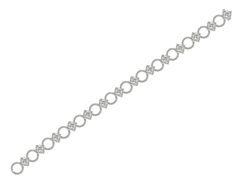 Daniel K Platinum Asscher Diamond Bracelet