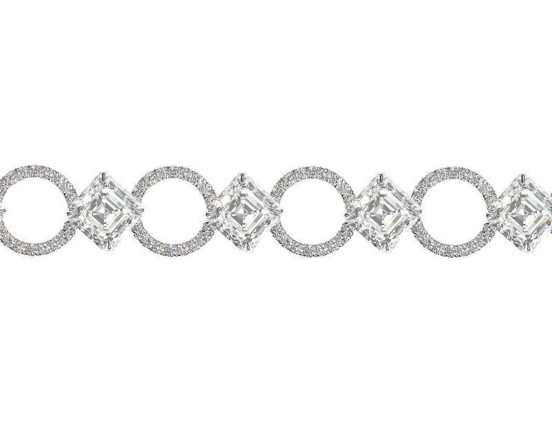 Daniel K Platinum Asscher Diamond Bracelet