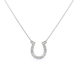 18k White Gold Diamond Horseshoe Necklace