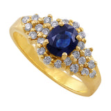 Estate Sapphire Diamond Cluster Ring