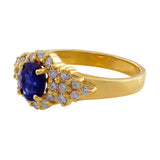 Estate Sapphire Diamond Cluster Ring
