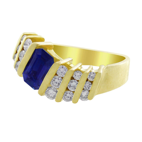 Estate Sapphire Channel Set Diamond Ring