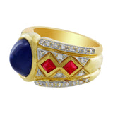 Estate 4ct Saphhire Ruby Diamond Ring