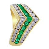 Estate Channel Set Emerald Diamond Ring