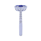 Qautrefoil Sapphire Ring in 18k white gold