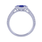 Qautrefoil Sapphire Ring in 18k white gold