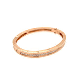 Bulgari 18K Rose Gold Pave Diamond B.Zero1 Medium Bangle Bracelet