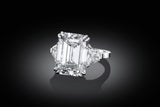 Platinum 11.92ct Center Emerald Cut Diamond Ring