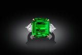 Platinum and 18K Yellow Gold 8.50ct Natural Zambian Emerald Diamond Ring