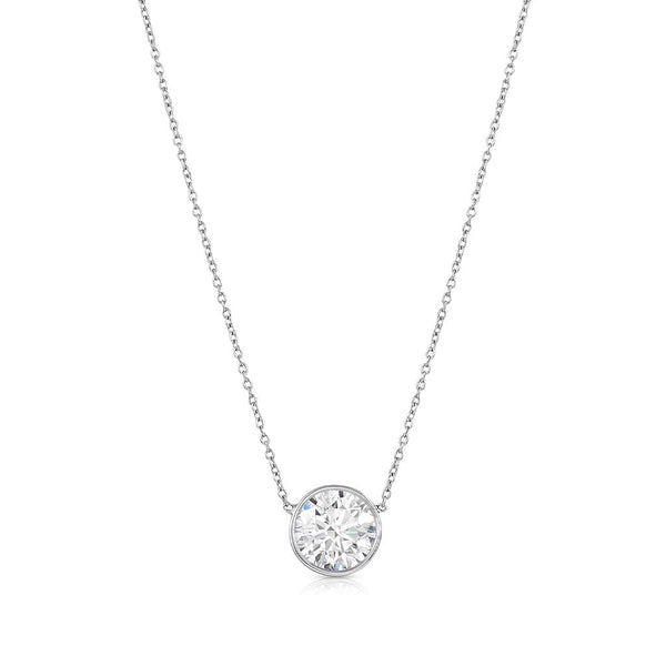 Rivière Platinum 3.01Ct Diamond Solitaire Necklace, GIA Certified