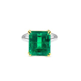 Platinum 18K 7.44Ct Colombia Emerald Ring, AGL Certified
