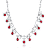 Platinum Burmese Ruby Diamond Necklace and Earring Set, Gubelin certified