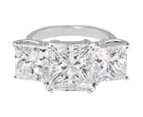 5ct Three Stone Princess Cut Diamond Ring, Riviera collection