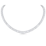 Estate 18k White Gold 37.26ctw Graduated Emerald-Cut Diamond Necklace