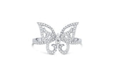 18kt White Gold 0.38ctw Diamond Butterfly Ring