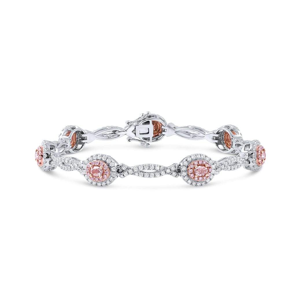 Pink and white diamond bracelet deals