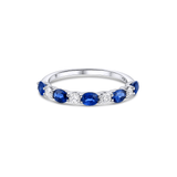 18k White Gold 1.05ctw Sapphire and Diamond Band
