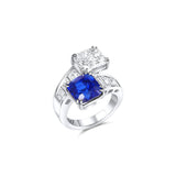 RIVIÈRE Platinum Bypass Sapphire And Diamond Ring, GIA Certified