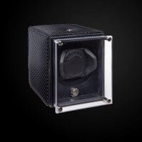 EvO Single Watch Winder with Woven Carbon Fiber Texture